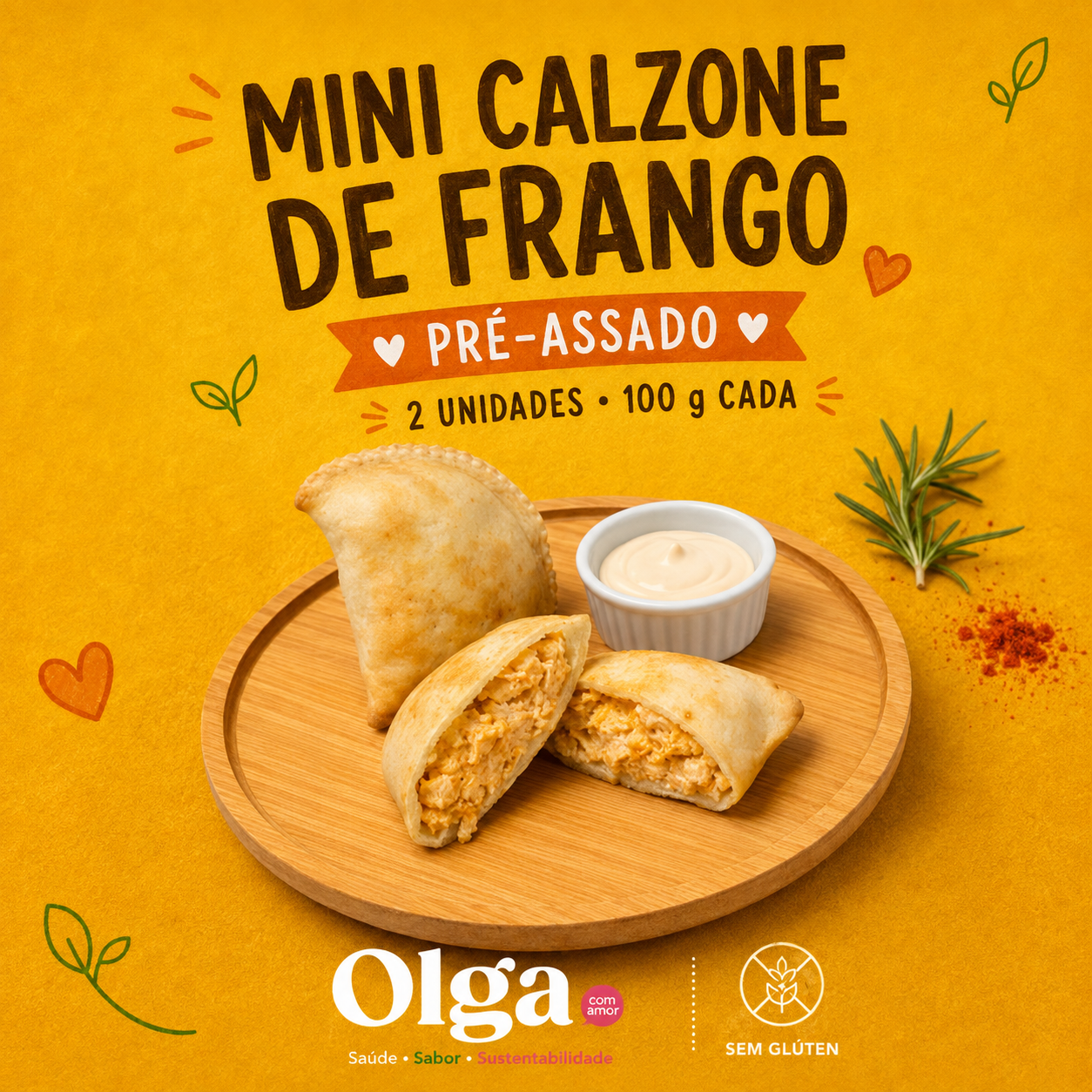 MINI CALZONE DE FRANGO
