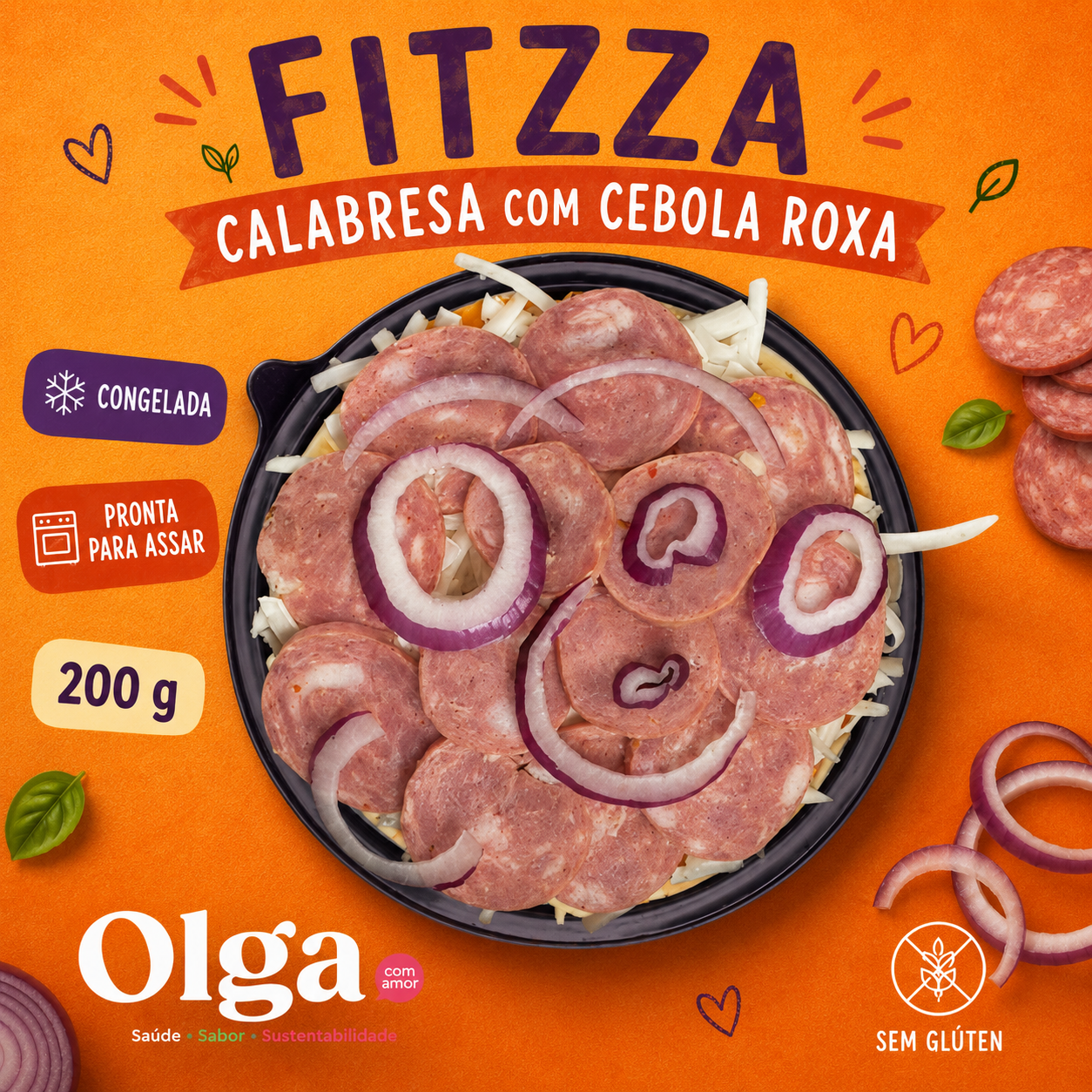 FITZZA CALABRESA COM CEBOLA ROXA