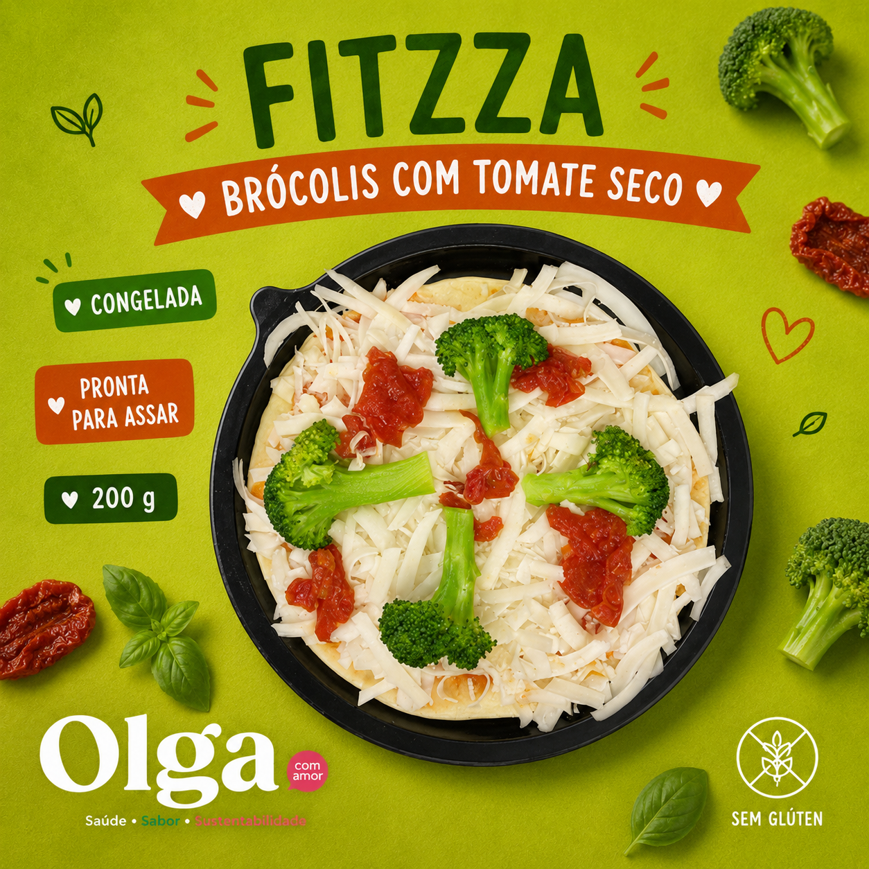 FITZZA BRÓCOLIS COM TOMATE SECO